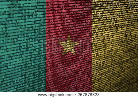 Cameroon Flag  Is Depicted On The Screen With The Program Code. The Concept Of Modern Technology And