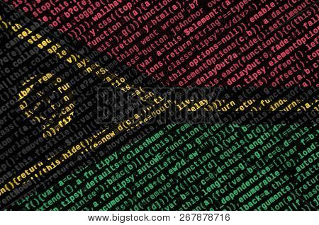 Vanuatu Flag  Is Depicted On The Screen With The Program Code. The Concept Of Modern Technology And 