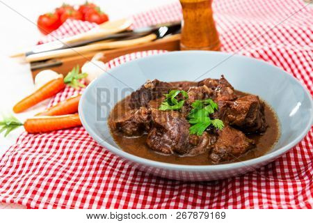 Homemade Beef cheek with wine sauce