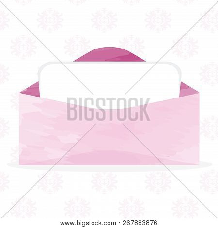 Open Pink Purple Envelope With Paper Insert Flap