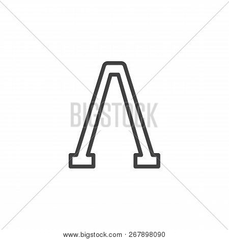 Lambda Letter Outline Icon. Linear Style Sign For Mobile Concept And Web Design. Greek Alphabet Symb