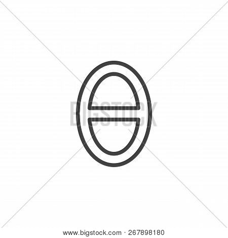 Theta Letter Outline Icon. Linear Style Sign For Mobile Concept And Web Design. Greek Alphabet Symbo