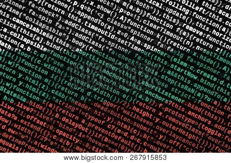 Bulgaria Flag  Is Depicted On The Screen With The Program Code. The Concept Of Modern Technology And
