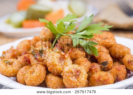 Traditional Delicious Turkish Foods; Bulgur Garlic Kofte (sarimsakli Kofte)