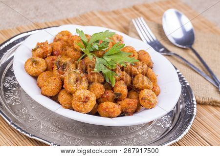 Traditional Delicious Turkish Foods; Bulgur Garlic Kofte (sarimsakli Kofte)