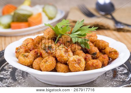 Traditional Delicious Turkish Foods; Bulgur Garlic Kofte (sarimsakli Kofte)