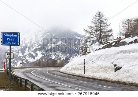 Spring View At Simplon Pass, Connecting Switzerland And Italy