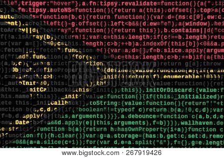 Vanuatu Flag  Is Depicted On The Screen With The Program Code. The Concept Of Modern Technology And 