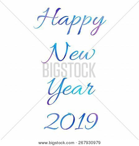 Bright Happy New Year Brush Lettering Text