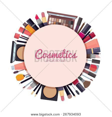 Woman Cosmetic. Makeup Beauty Accessories Bronzer Liquid Lipstick Nail Polish Mascara Makeup Pencil 