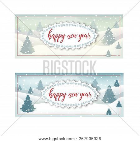 Postcard With Bright Happy New Year Text