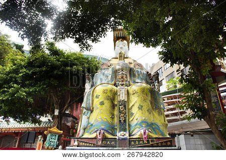 Goddess Of The Sea Or Mazu God Statues For People Visit And Respect Pray In Tin Hau Temple Or Kwun Y