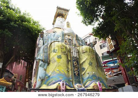 Goddess Of The Sea Or Mazu God Statues For People Visit And Respect Pray In Tin Hau Temple Or Kwun Y