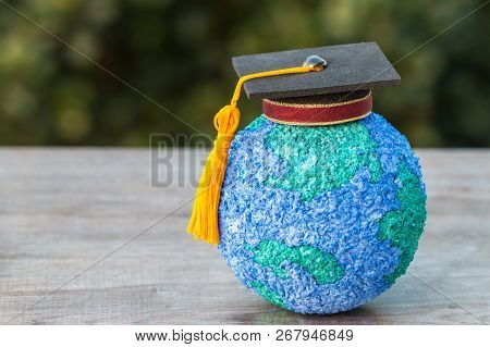 Education World Or Graduated Study Abroad International Ideas. Graduation Hat On Top Paper Mache Cra