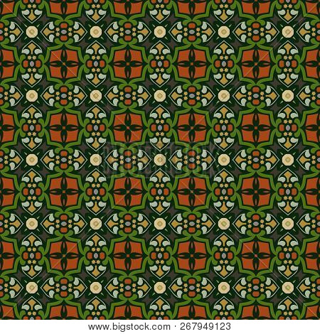 Bright Color Abstract Geometric Pattern, Vector Seamless