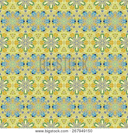 Bright Color Abstract Geometric Pattern, Vector Seamless