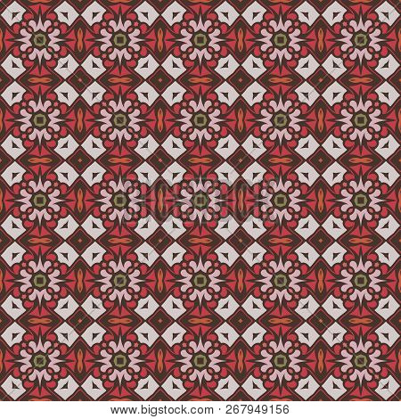 Bright Color Abstract Geometric Pattern, Vector Seamless