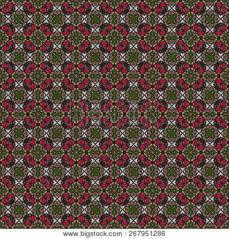 Bright Color Abstract Geometric Pattern, Vector Seamless