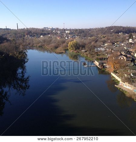 Autumn View From The Bridge To The Teteriv River, Ukraine