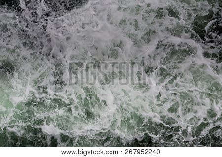 Big Water Splash Seen From Above A Boat