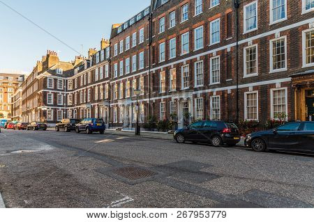 London. November 2018. A Typical Street In Westminster In London
