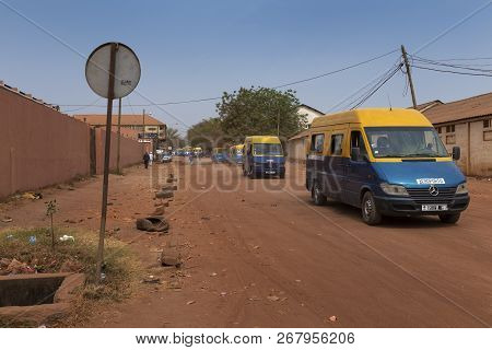 Bissau, Republic Of Guinea-bissau - February 5, 2018: Street Scene In The City Of Bissau With Public