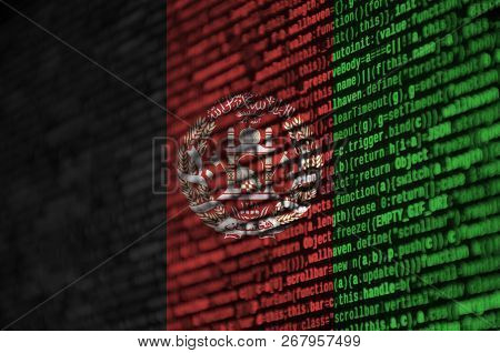 Afghanistan Flag Is Depicted On The Screen With The Program Code. The Concept Of Modern Technology A