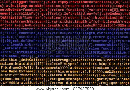 Armenia Flag  Is Depicted On The Screen With The Program Code. The Concept Of Modern Technology And 