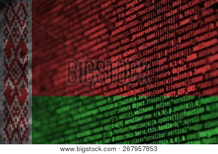Belarus Flag  Is Depicted On The Screen With The Program Code. The Concept Of Modern Technology And 