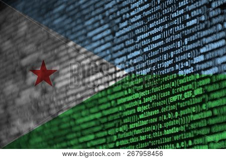 Djibouti Flag  Is Depicted On The Screen With The Program Code. The Concept Of Modern Technology And