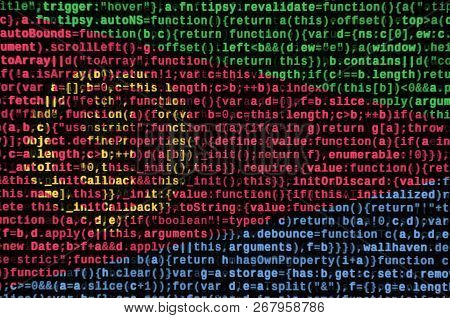 Eritrea Flag  Is Depicted On The Screen With The Program Code. The Concept Of Modern Technology And 