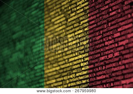 Mali Flag  Is Depicted On The Screen With The Program Code. The Concept Of Modern Technology And Sit