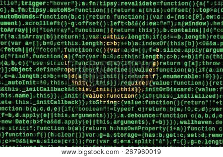 Mauritania Flag  Is Depicted On The Screen With The Program Code. The Concept Of Modern Technology A