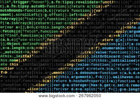 Tanzania Flag  Is Depicted On The Screen With The Program Code. The Concept Of Modern Technology And