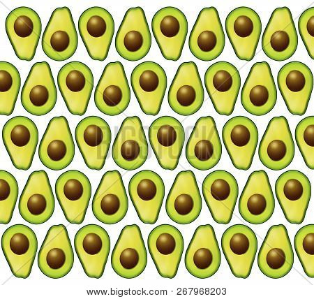 Avocado Is A Heart Healthy Food And Is Shown Isolated On A White Background. This Is An Illustration