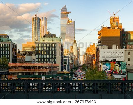 New York City - November 2, 2018: Construction Development At The Hudson Yards In Manhattan, Nyc, On
