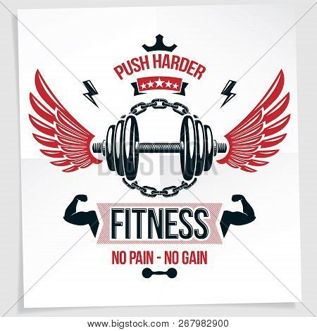 Heavy Load Power Lifting Championship Advertising Poster. Vector Composition Of Muscular Athlete Arm