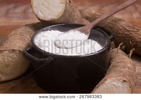 Polvilho Azedo In A Bowl. A Kind Of Cassava Flour