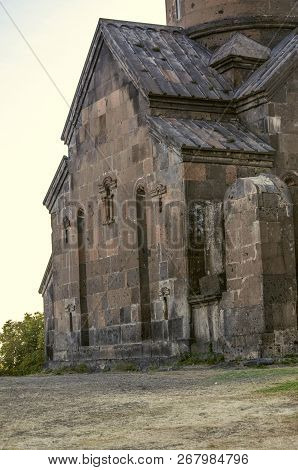 Autumn Evening View From On The Rear Of The Monastery Saghmosavank,standing On The Edge Of The Abyss