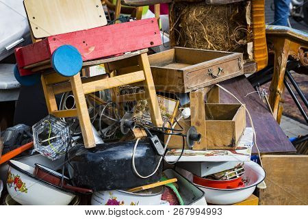 Tel Aviv-jaffa, Israel - 24 November 2017:street Flea Market Of Old Things And Antiques In The Old D