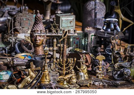 Tel Aviv-jaffa, Israel - 24 November 2017:street Flea Market Of Old Things And Antiques In The Old D