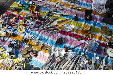 Tel Aviv-jaffa, Israel - 24 November 2017:street Flea Market Of Old Things And Antiques In The Old D