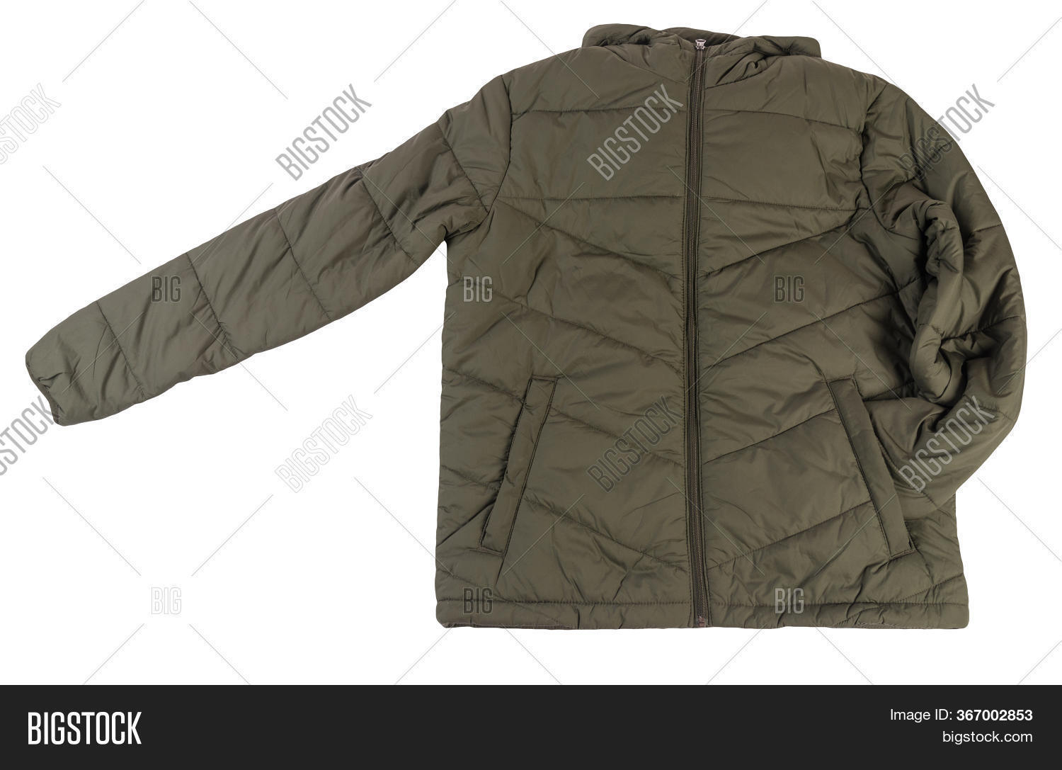 dark green jacket with hood
