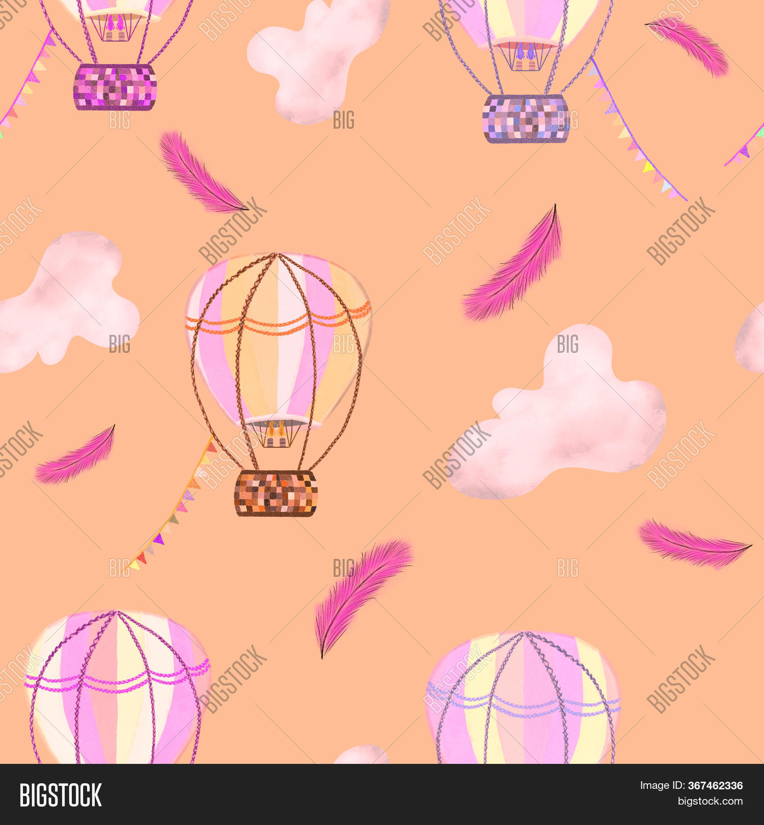 Pink Hot Air Balloons Image &amp; Photo (Free Trial) | Bigstock