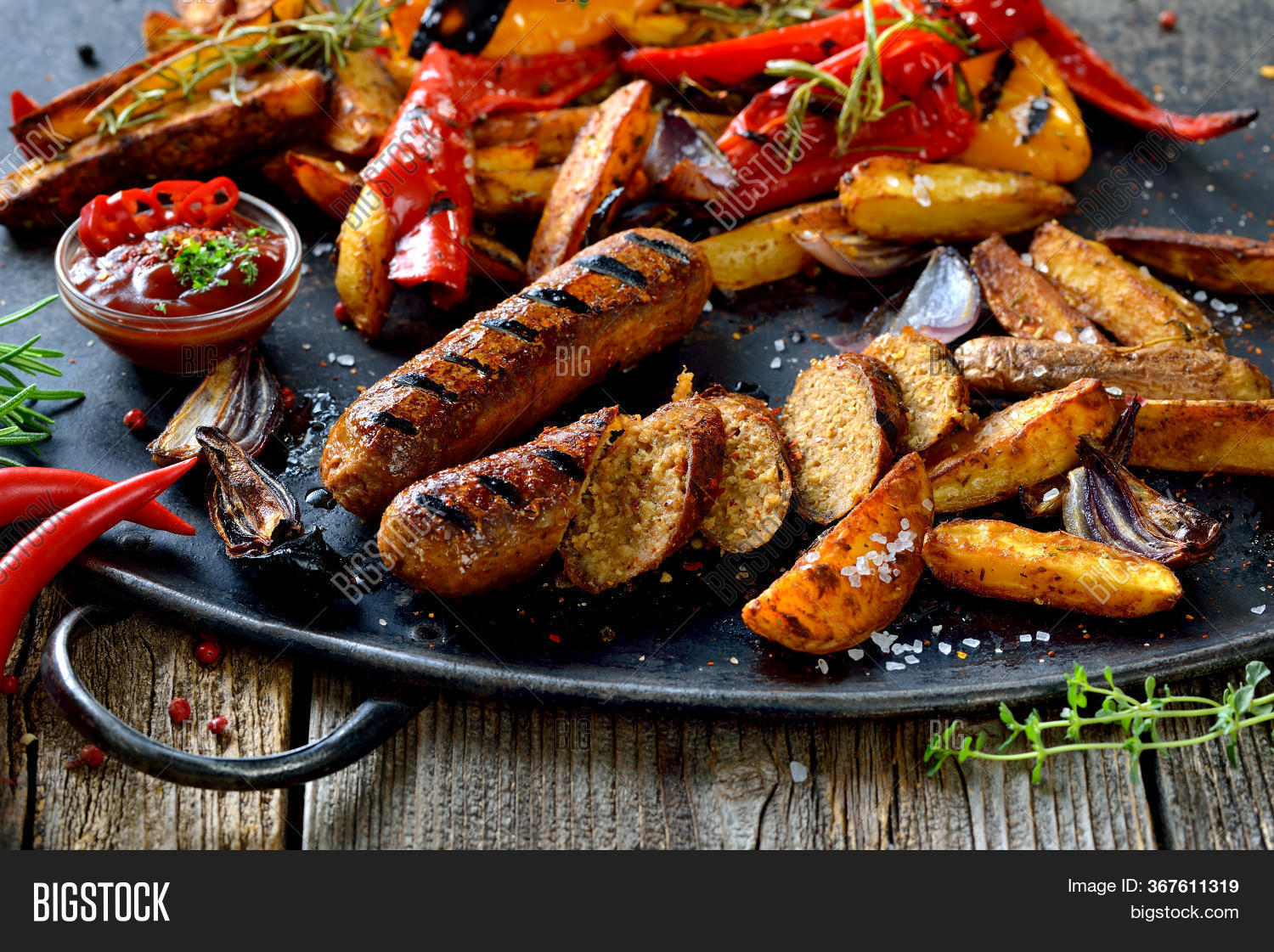Grilled Vegan Sausages Image & Photo (Free Trial) Bigstock