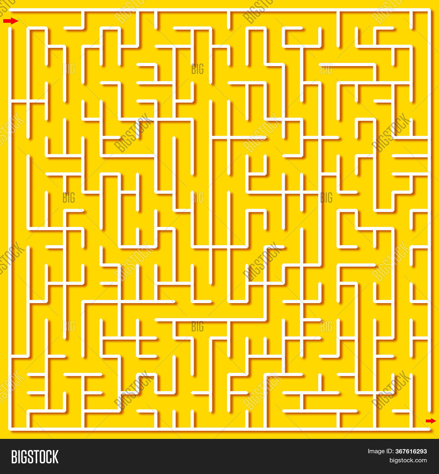 Square Maze Puzzle On Image & Photo (Free Trial) | Bigstock