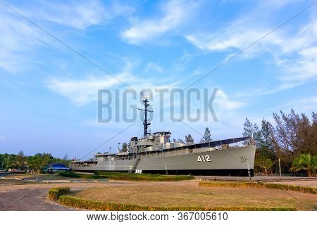 Rayong Provincethailand  Jan 12  2019  Luang Prasae Battleship  At Paknam Prasae In Rayong Province 