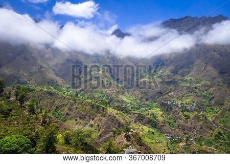 Paul Valley Landscape In Santo Antao Island, Cape Verde, Africa