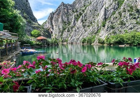 Matka Lake, North Macedonia - June 10, 2017. Matka Canyon - West Of Skopje, One Of The Most Popular 