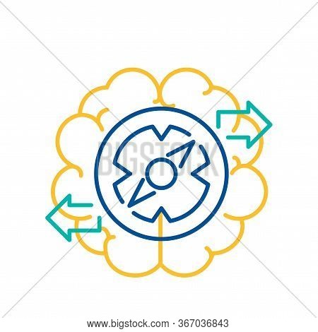 Brain And Gear Logo Icon Finding Solution Concept